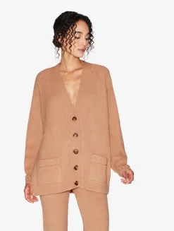 La Perla Alpaca Blend Cardigan In Camel< Loungewear