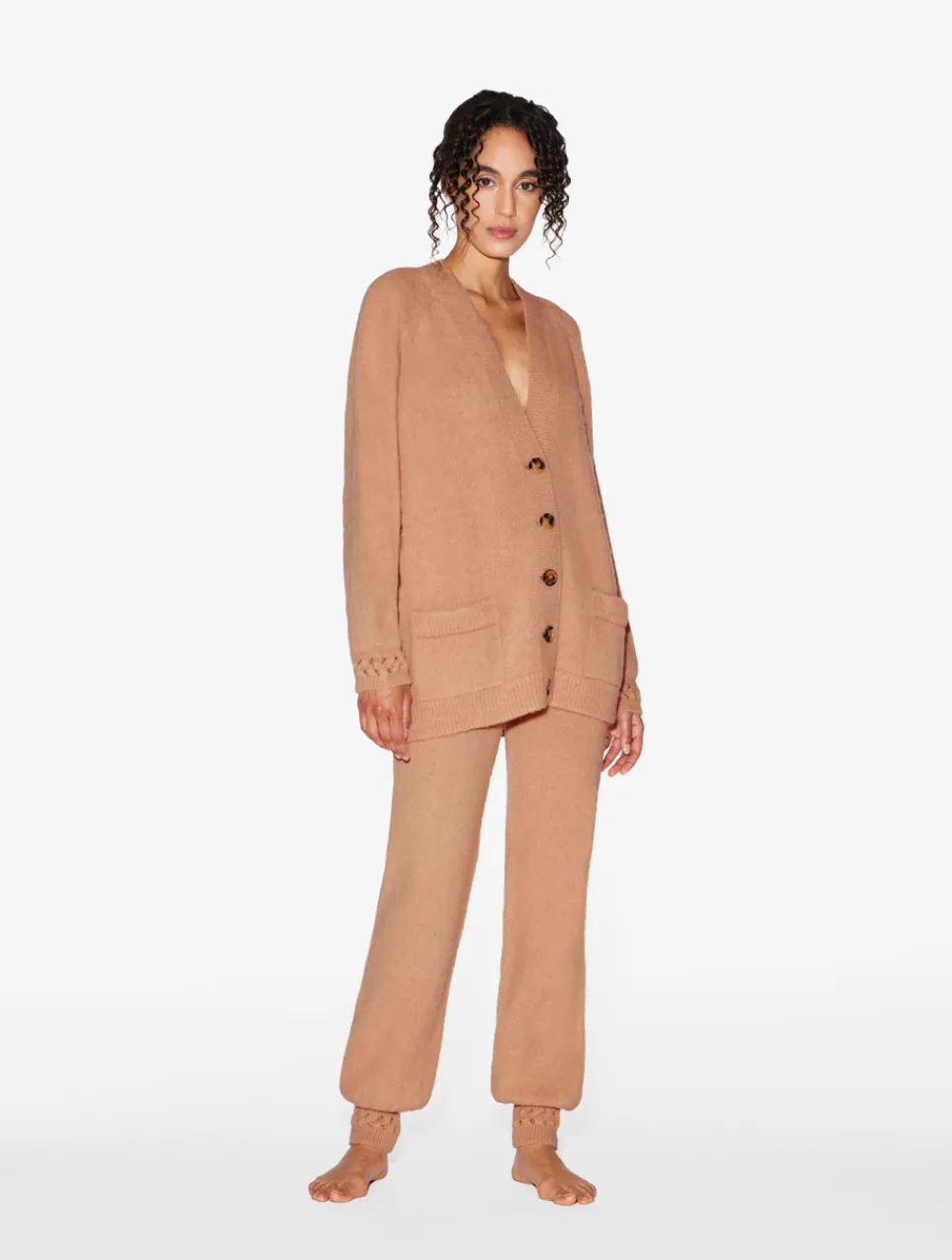 La Perla Alpaca Blend Cardigan In Camel< Loungewear
