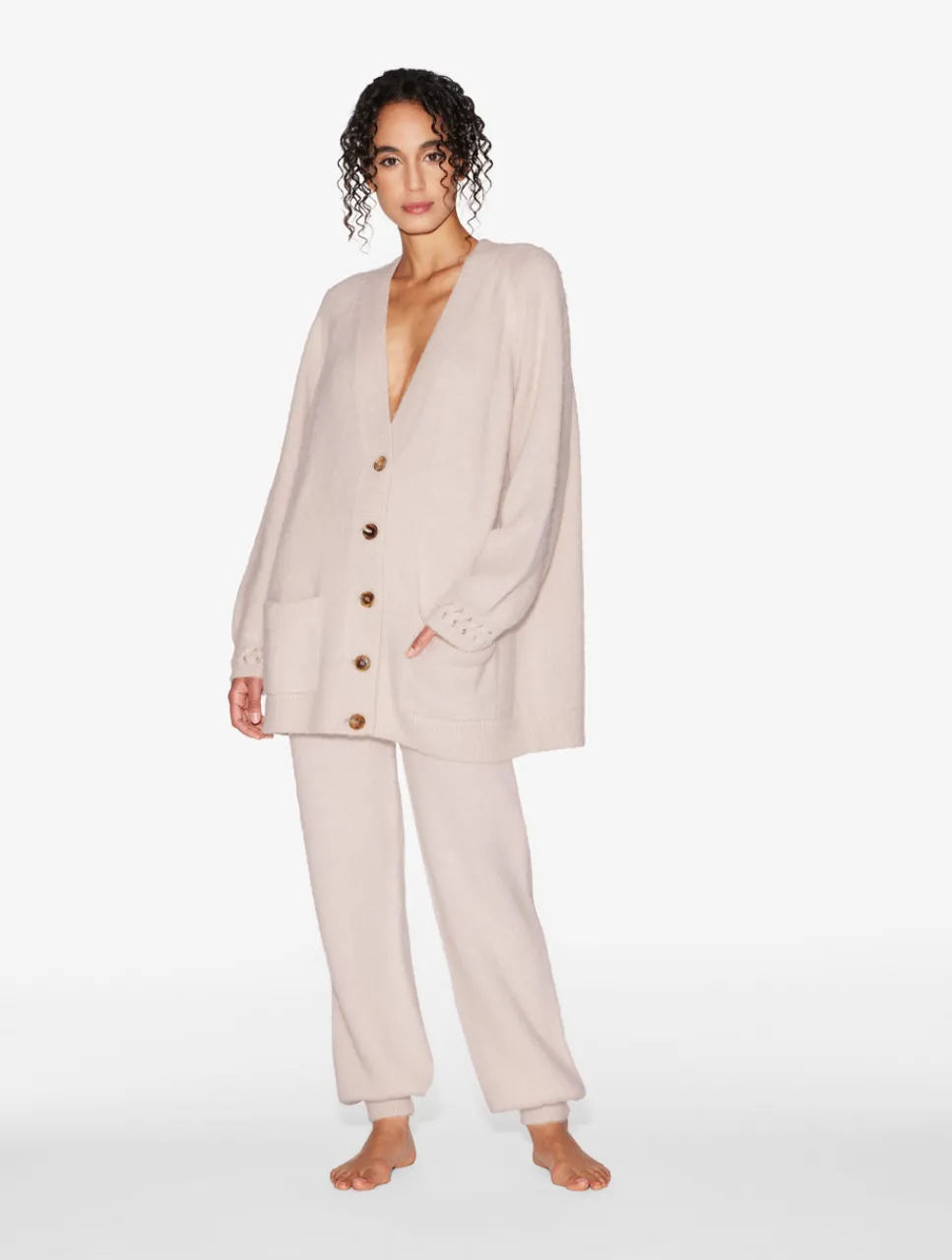 La Perla Alpaca Blend Cardigan In Powder< Loungewear