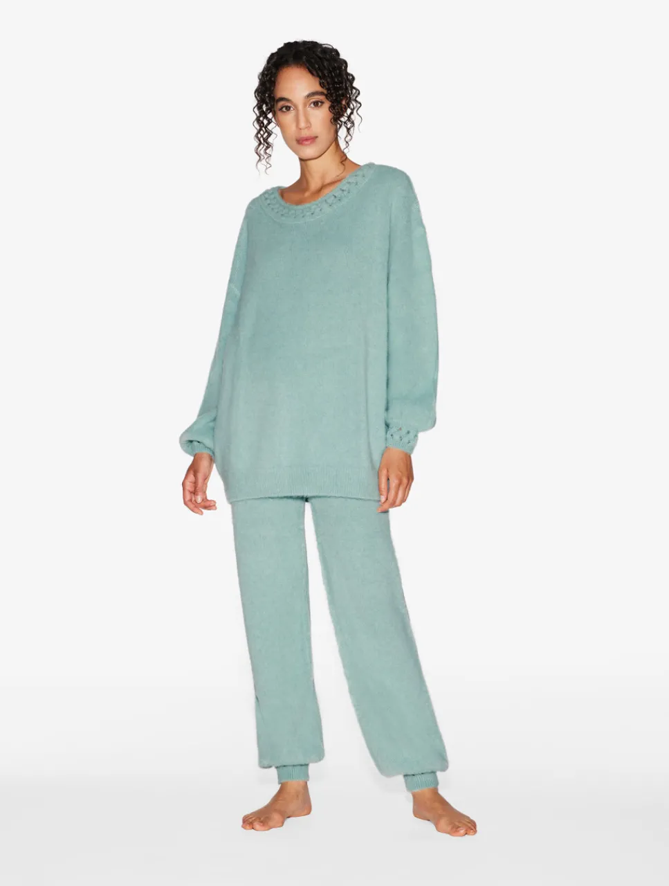 La Perla Alpaca Blend Sweater In Almond< Loungewear