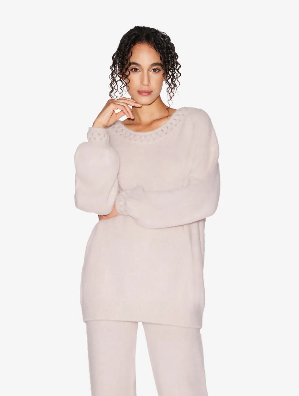 La Perla Alpaca Blend Sweater In Powder< Loungewear