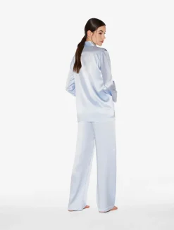 La Perla Azure Silk Pajama Set< Pajamas|Silk Sleepwear