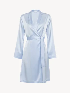 La Perla Azure Silk Short Robe< Robes|Silk Sleepwear