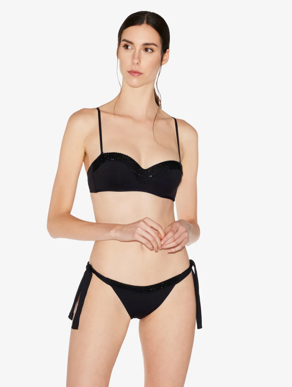 La Perla Bandeau Bikini Top In With Beading< Bikinis