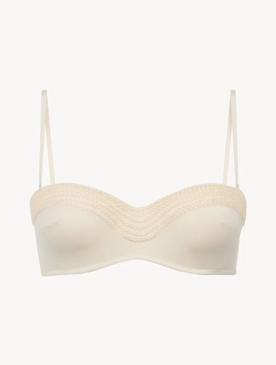 La Perla Bandeau Bikini Top In Champagne With Beading< Bikinis