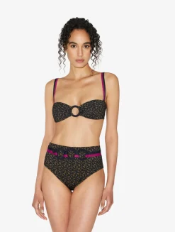 La Perla Bandeau Bikini Top In Dark Green And Black< Bikinis