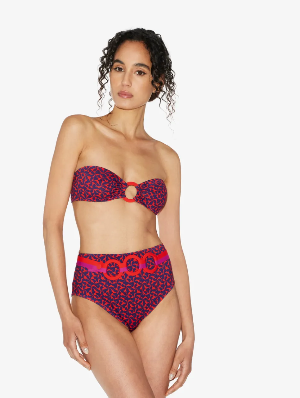 La Perla Bandeau Bikini Top In Red And Blue< Bikinis