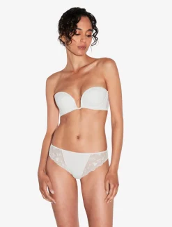 La Perla Bandeau Bra In Lys With Embroidered Tulle< Bandeau|Padded