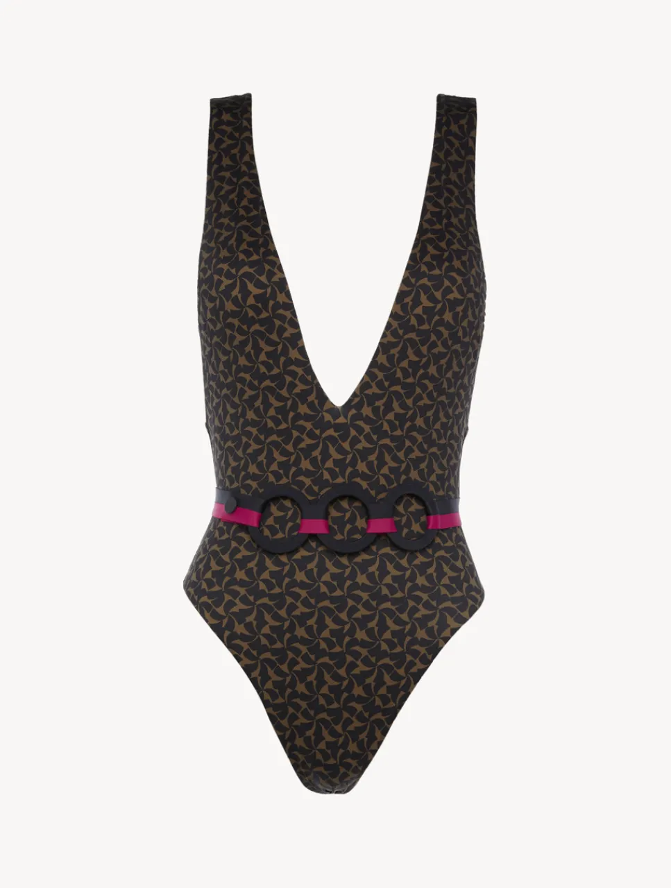 La Perla Belted Swimsuit In Dark Green And Black< One-Piece Bathing Suits