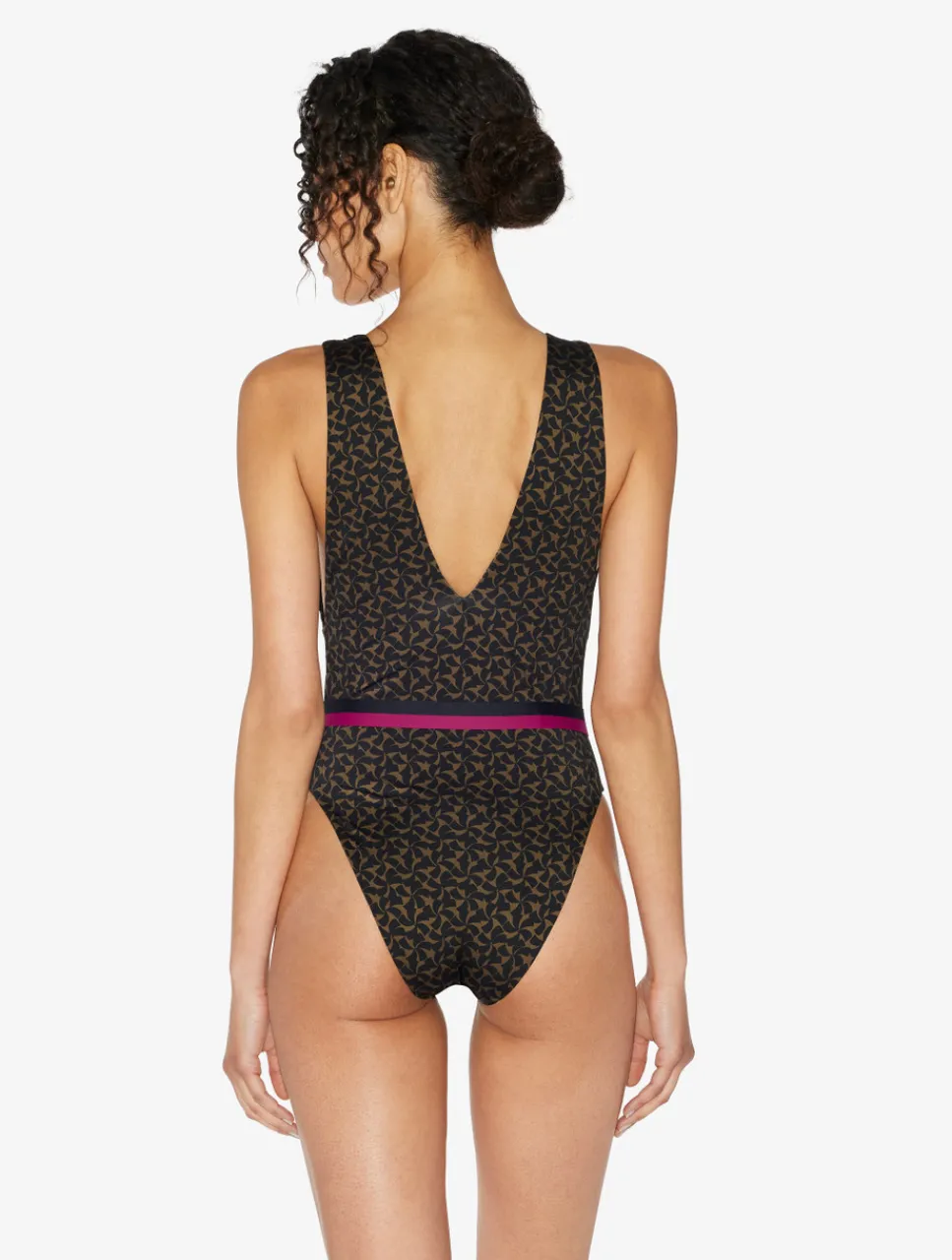 La Perla Belted Swimsuit In Dark Green And Black< One-Piece Bathing Suits