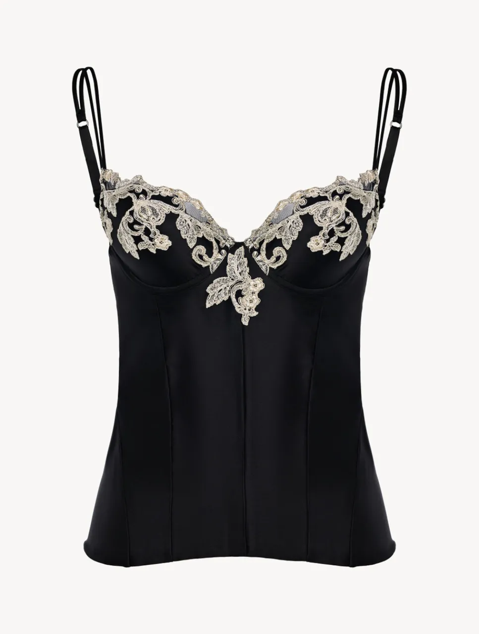 La Perla Corset In Silk Satin With Frastaglio< Bodysuits & Bustiers|Shapewear