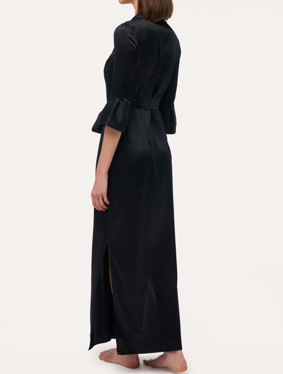 La Perla Long Silk Belted Robe< Robes|Silk Sleepwear