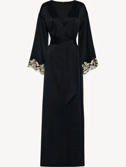 La Perla Long Silk Robe With Frastaglio< Robes|Silk Sleepwear