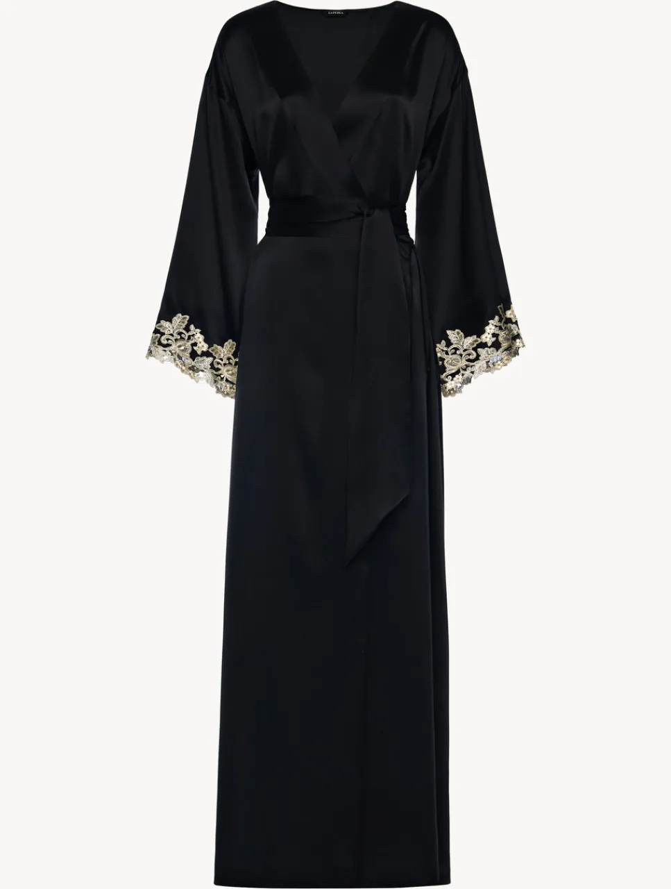 La Perla Long Silk Robe With Frastaglio< Robes|Silk Sleepwear