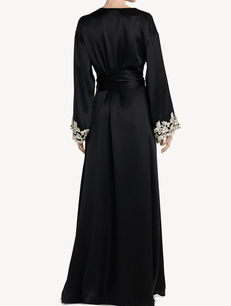 La Perla Long Silk Robe With Frastaglio< Robes|Silk Sleepwear