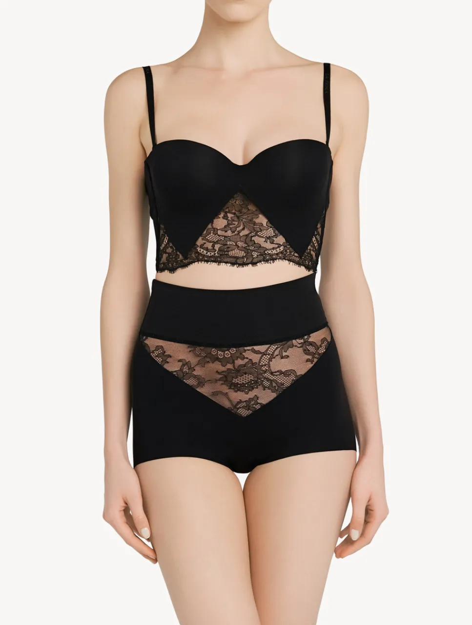 La Perla Lycra Control Fit High-waist Briefs With Chantilly Lace< High-Waist|Shapewear