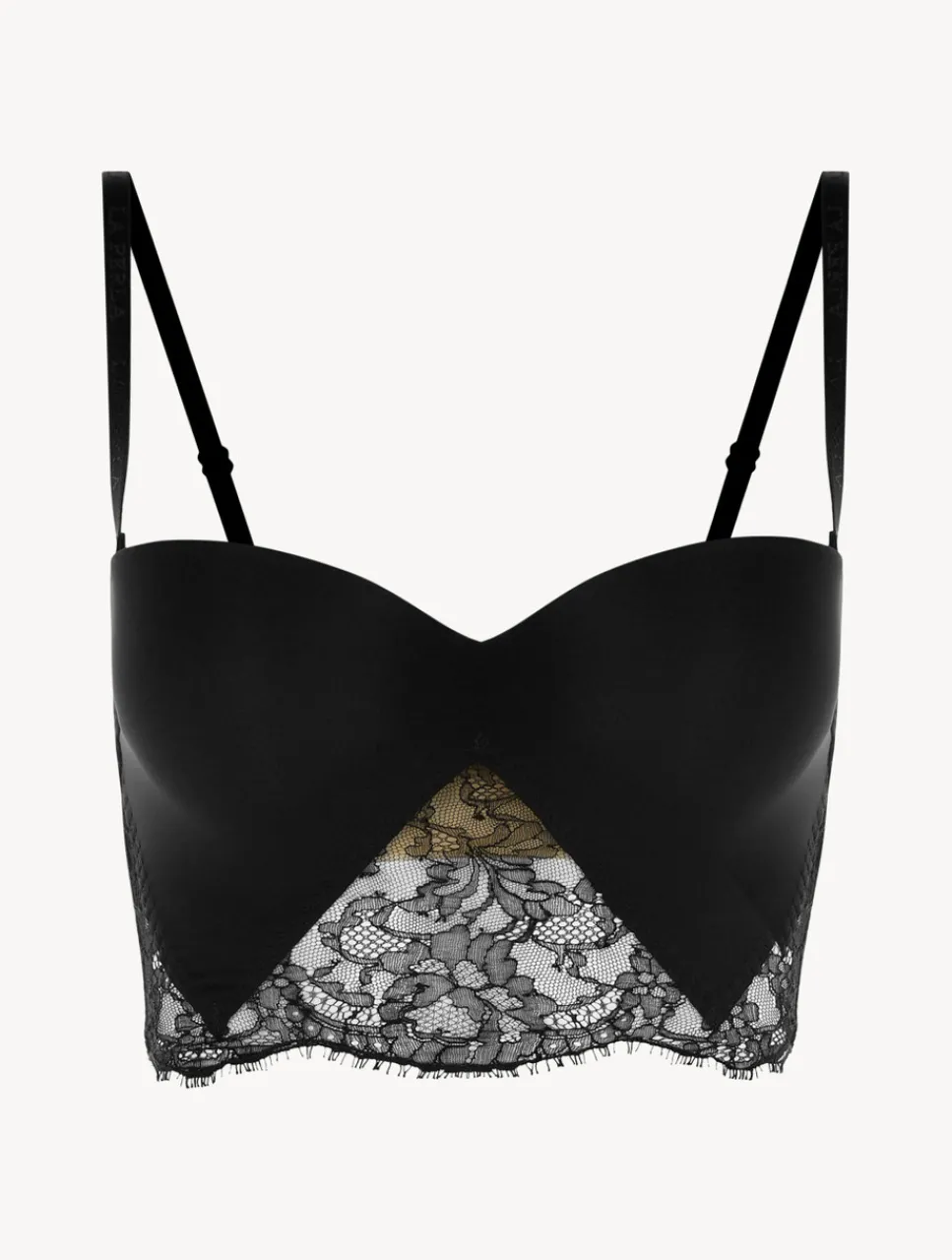La Perla Lycra Strapless Brassiere With Chantilly Lace< Padded|Strapless & Multiway