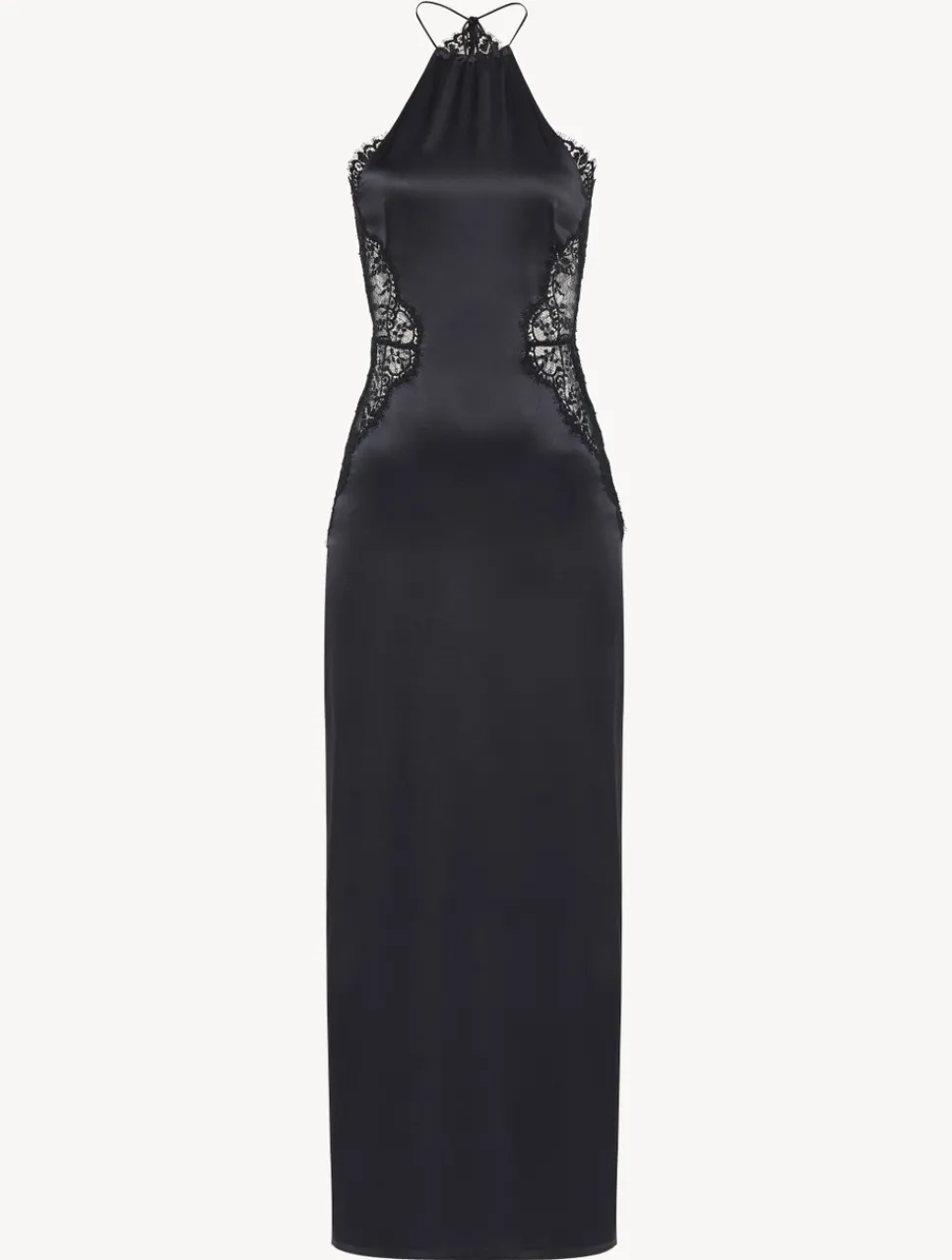 La Perla Silk Halterneck Nightdress With Leavers Lace Trim< Slips & Dresses|Silk Sleepwear