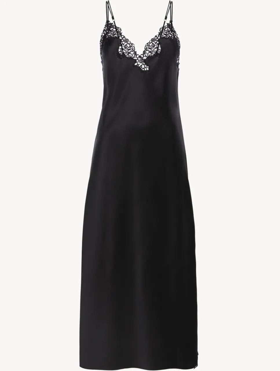 La Perla Silk Long Nightgown With Macramé< Slips & Dresses|Silk Sleepwear
