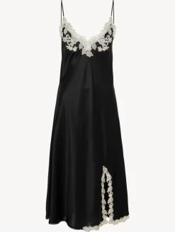 La Perla Silk Satin Short Nightgown With Frastaglio< Pajamas|Slips & Dresses