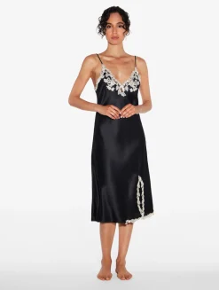 La Perla Silk Satin Short Nightgown With Frastaglio< Pajamas|Slips & Dresses