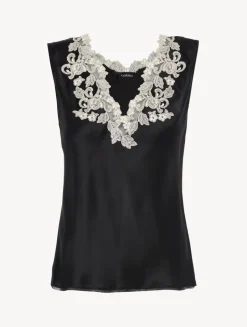 La Perla Silk Satin Top With Frastaglio< Camisoles|Pajamas