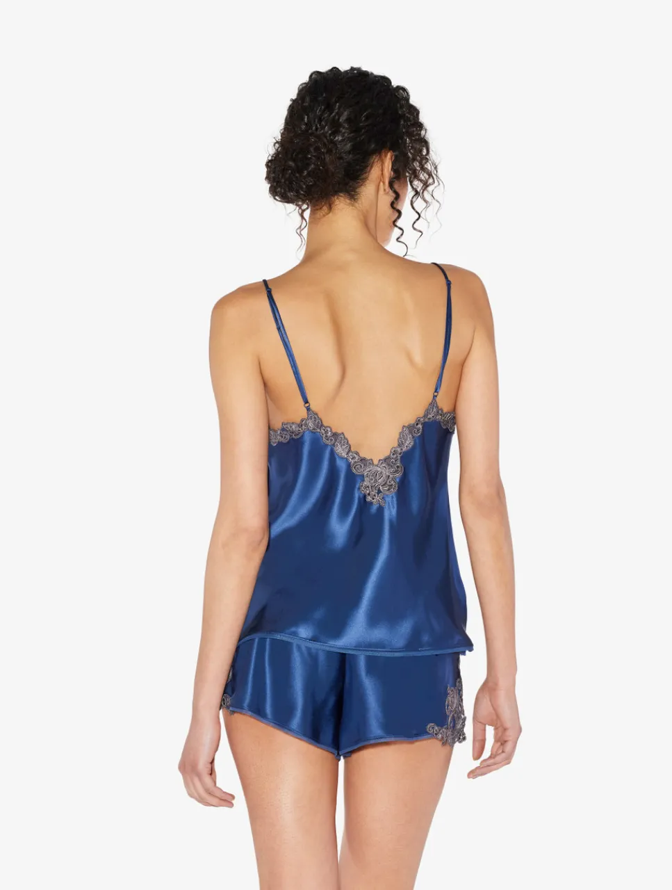 La Perla Blue Silk Camisole With Frastaglio< Camisoles|Pajamas