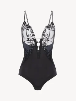 La Perla Bodysuit In Lycra With Embroidered Tulle< Bodysuits & Bustiers|Shapewear