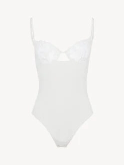 La Perla Bodysuit In Lys With Embroidered Tulle< Bodysuits & Bustiers