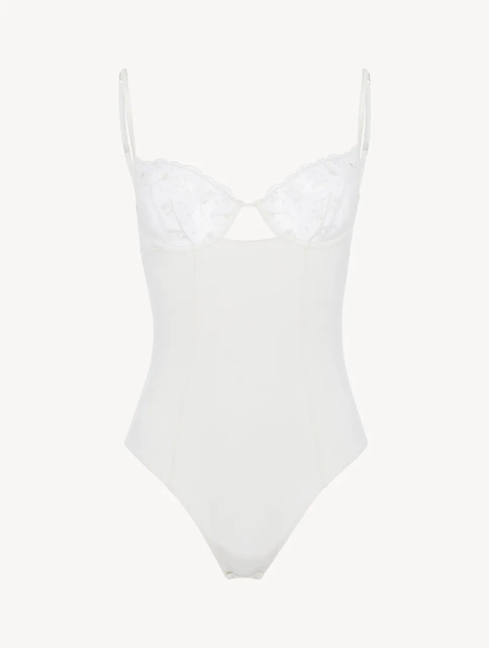 La Perla Bodysuit In Lys With Embroidered Tulle< Bodysuits & Bustiers