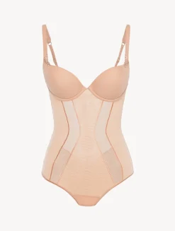 La Perla Bodysuit In Sand Stretch Tulle< Bodysuits & Bustiers|Shapewear