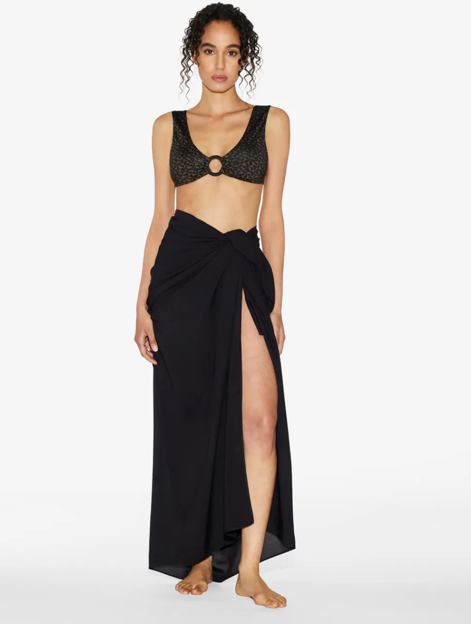 La Perla Bralette Bikini Top In Dark Green And Black< Bikinis
