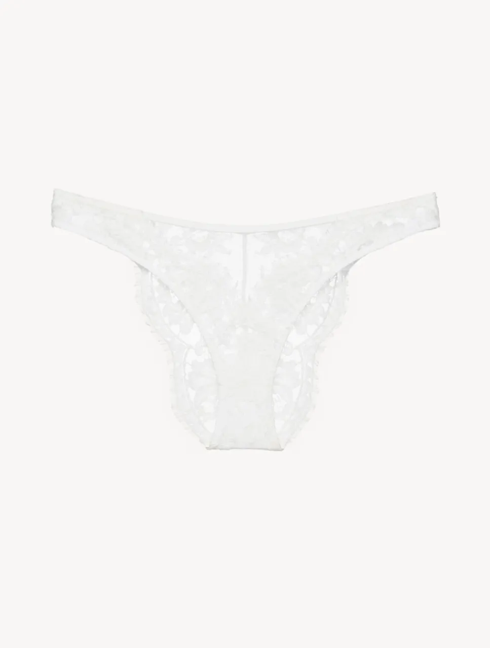 La Perla Brazilian Brief In Off With Cotton Leavers Lace< Brazilian
