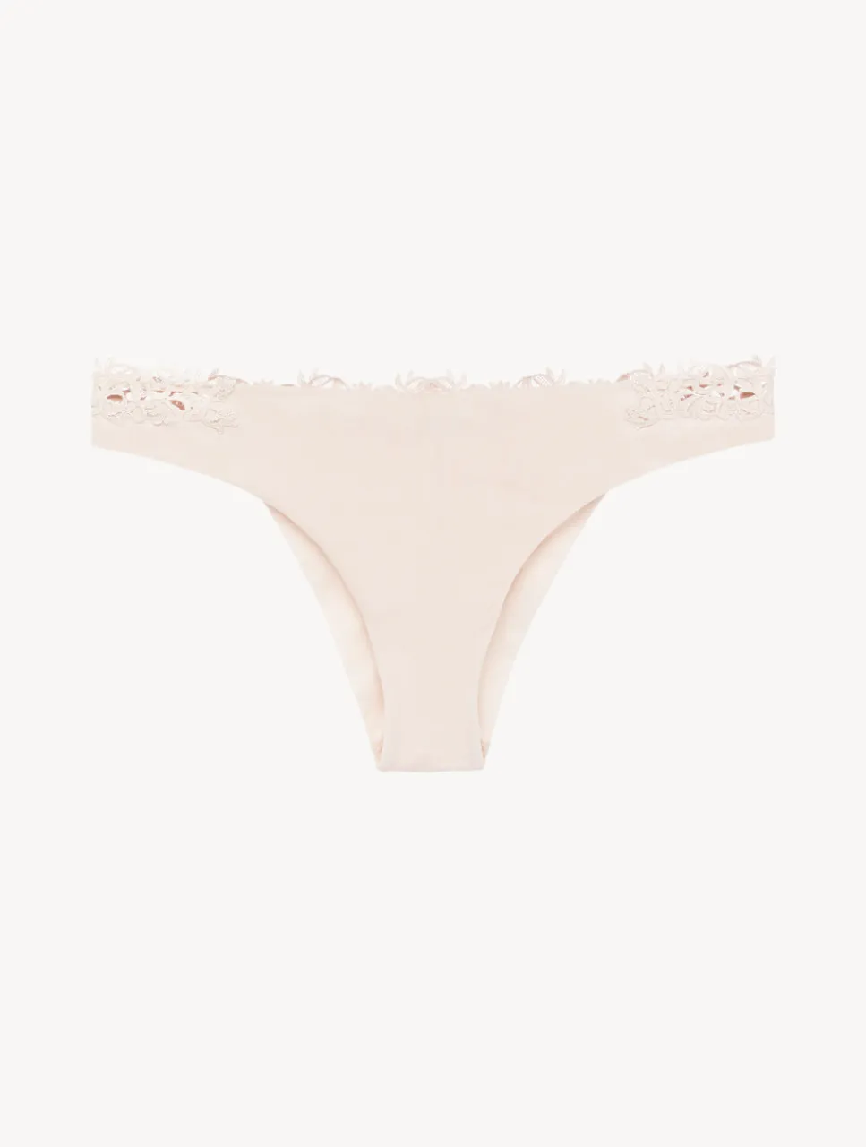 La Perla Brazilian Brief In Rose Beige Lycra With Macrame< Brazilian