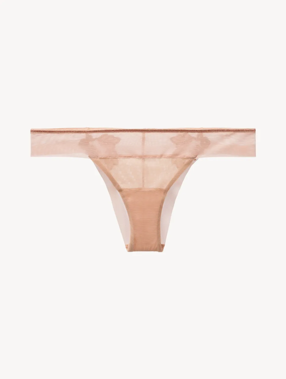 La Perla Brazilian Briefs In Sand Stretch Tulle< Brazilian|Shapewear