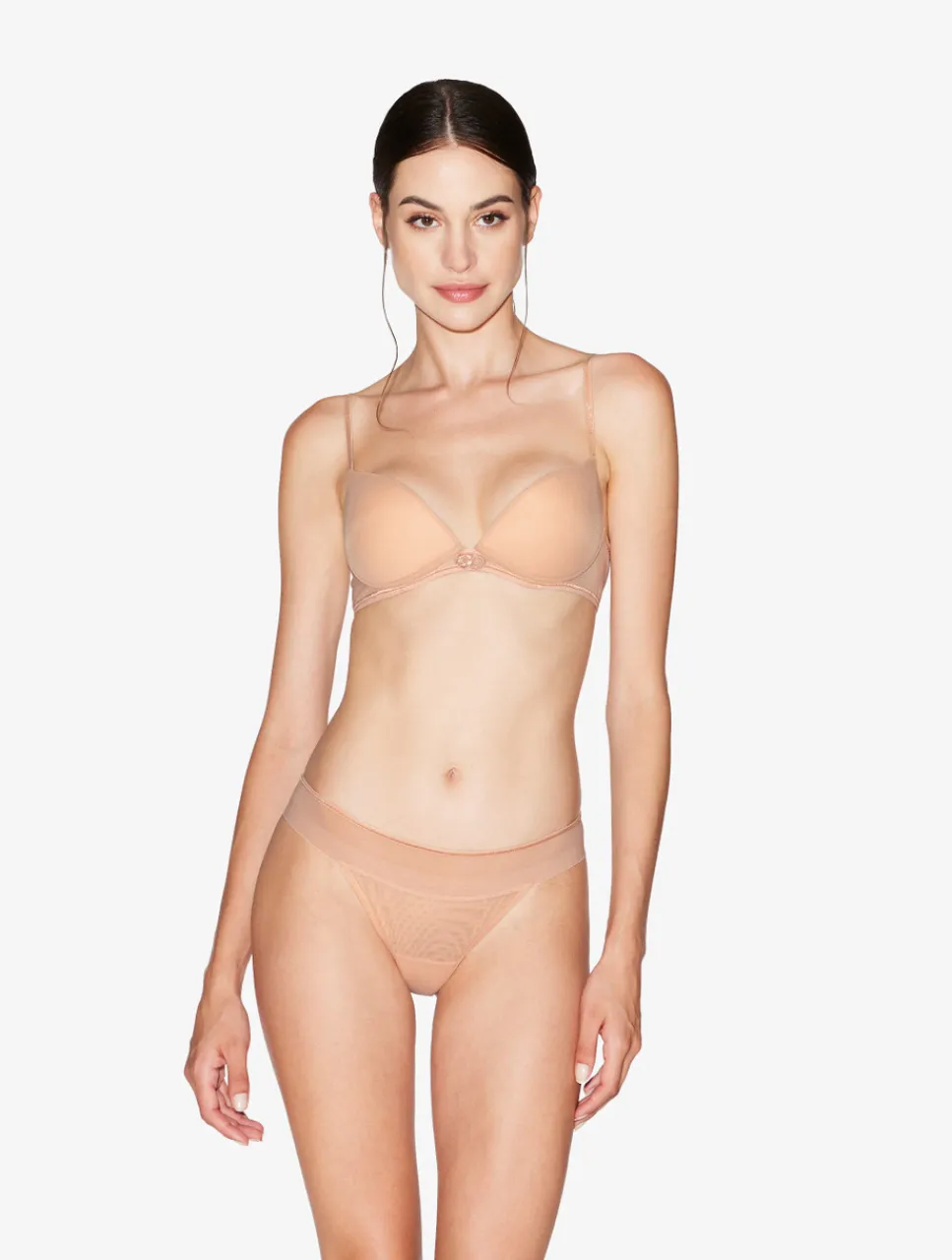 La Perla Brazilian Briefs In Sand Stretch Tulle< Brazilian|Shapewear