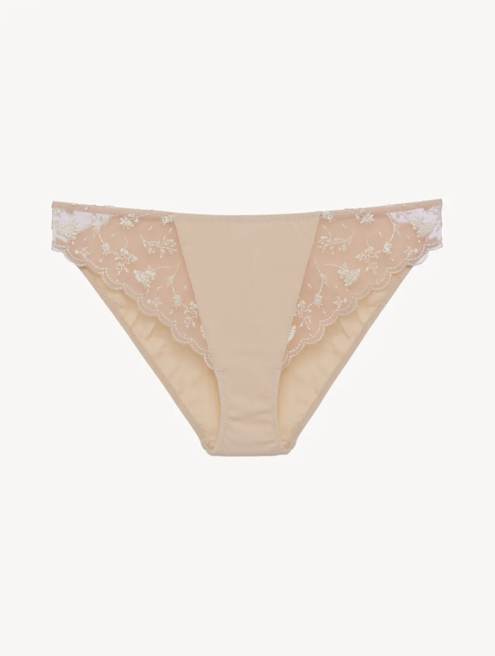 La Perla Briefs In Halo And Ivory Nude With Embroidered Tulle< Mid-Rise