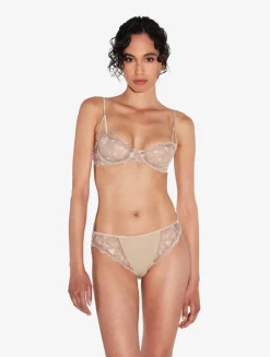 La Perla Briefs In Halo And Ivory Nude With Embroidered Tulle< Mid-Rise