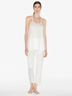 La Perla Camisole In Off-white Modal With Embroidered Tulle< Camisoles|Pajamas