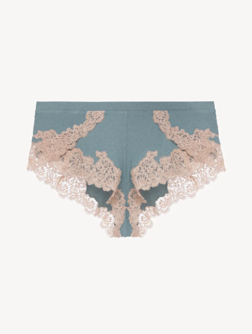 La Perla Cashmere Blend Ribbed Sleep Shorts In Sleepy Dream With Frastaglio< Pajamas|Loungewear