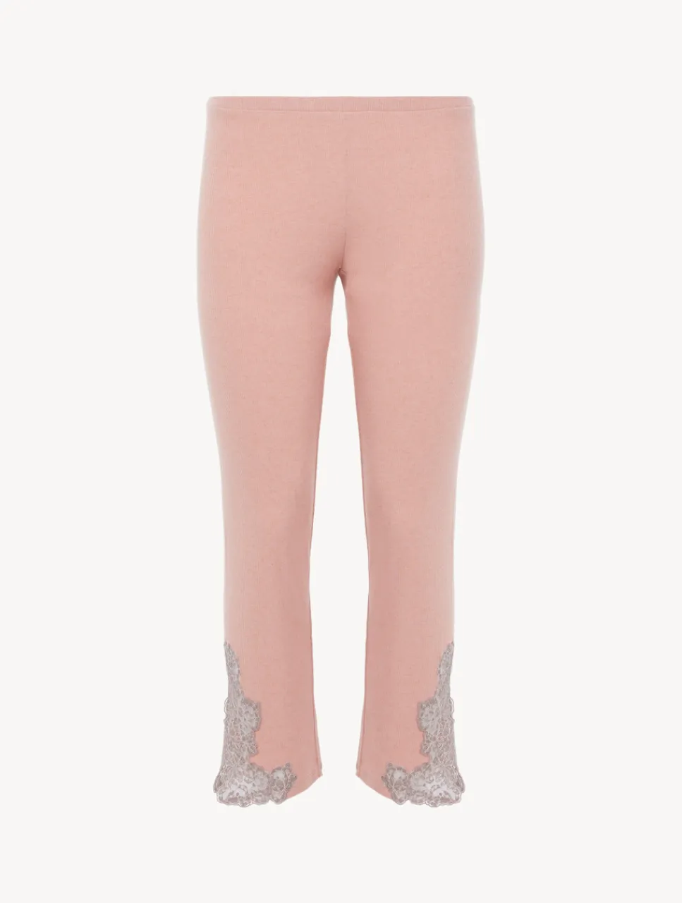 La Perla Cashmere Blend Ribbed Trousers In Blush Clay With Frastaglio< Pajamas|Loungewear