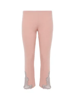 La Perla Cashmere Blend Ribbed Trousers In Blush Clay With Frastaglio< Pajamas|Loungewear
