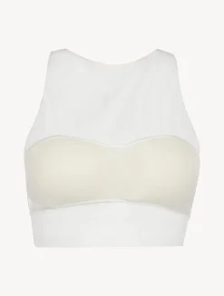 La Perla Crop Top In Stretch Tulle< Bralette|Padded