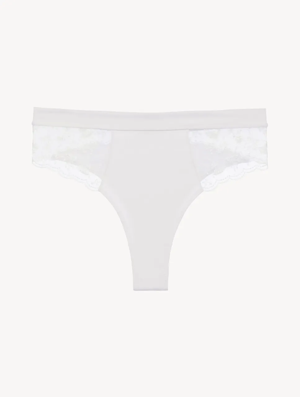 La Perla High Waisted Briefs In Lys With Embroidered Tulle< High-Waist