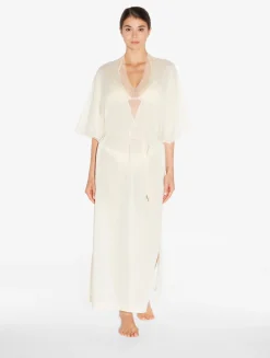 La Perla Kaftan In Champagne With Beading< Beach Coverups