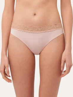 La Perla Lace Medium Brief In Powder Pink And Sand< Mid-Rise