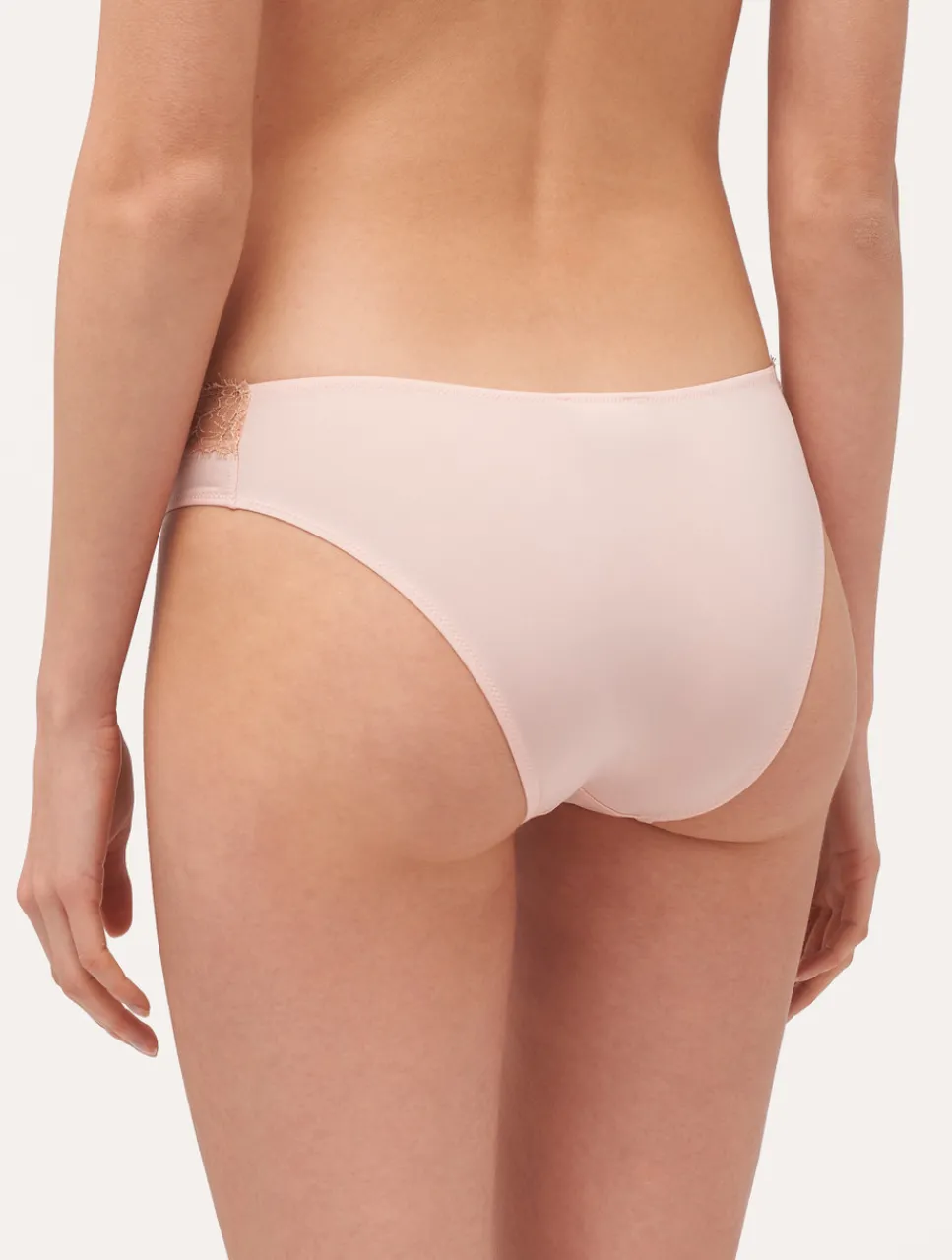 La Perla Lace Medium Brief In Powder Pink And Sand< Mid-Rise