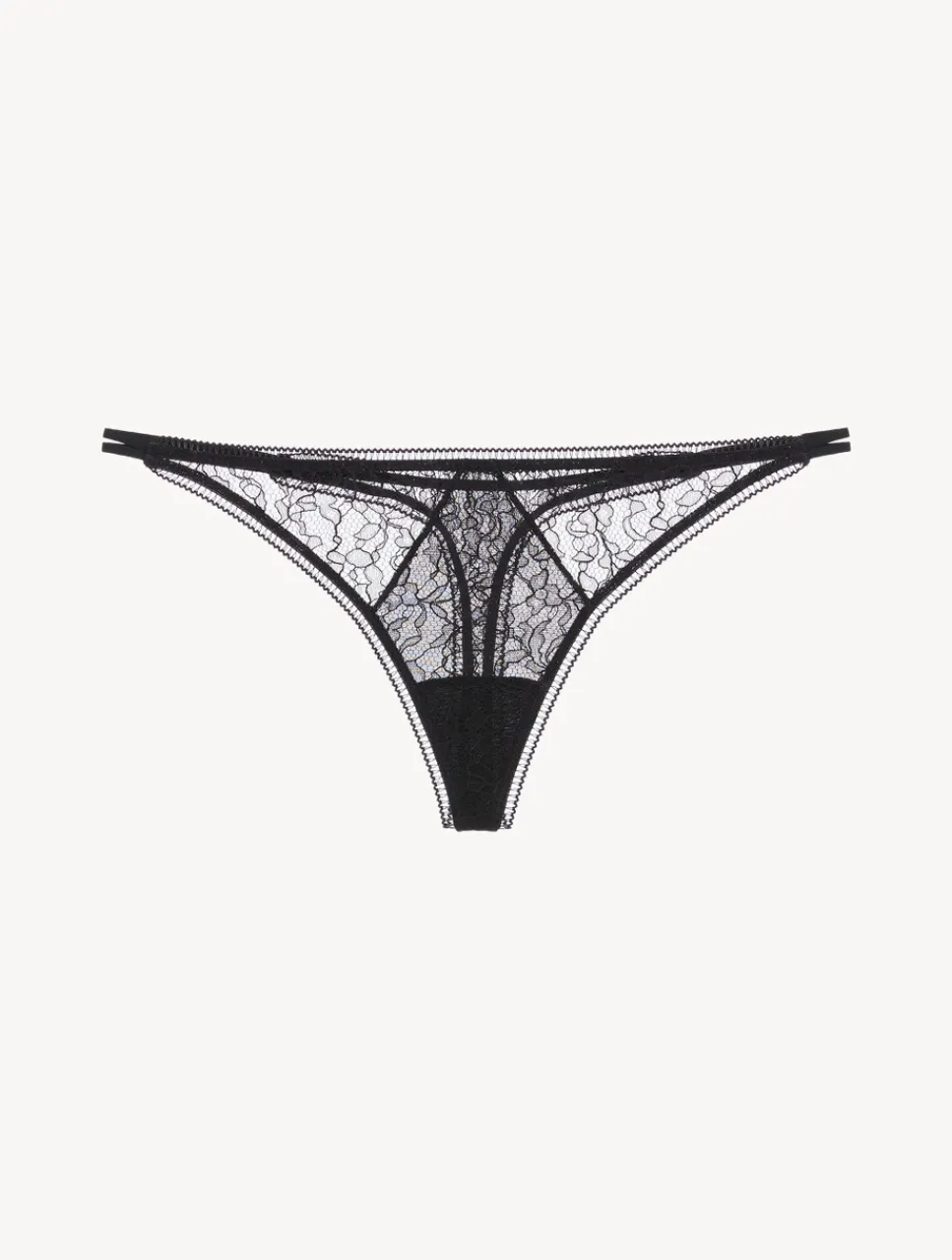 La Perla Lace Thong In Onyx< G String & Thong