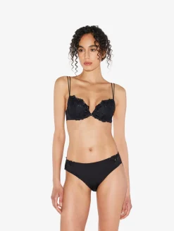 La Perla Medium Brief In Lycra With Embroidered Tulle< Mid-Rise
