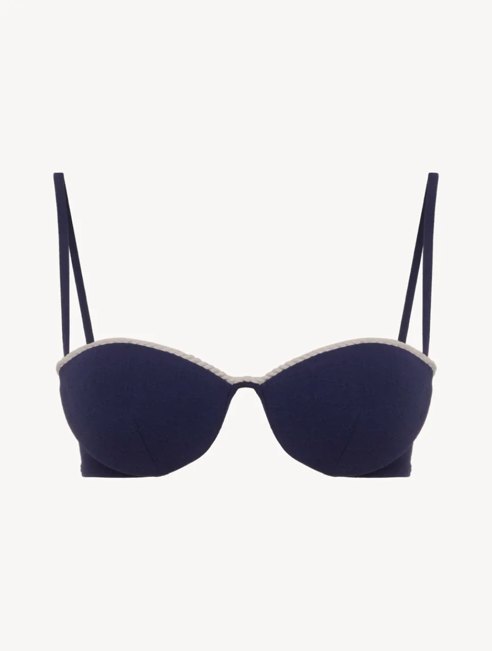La Perla Monogram Bandeau Bikini Top In Navy< Bikinis